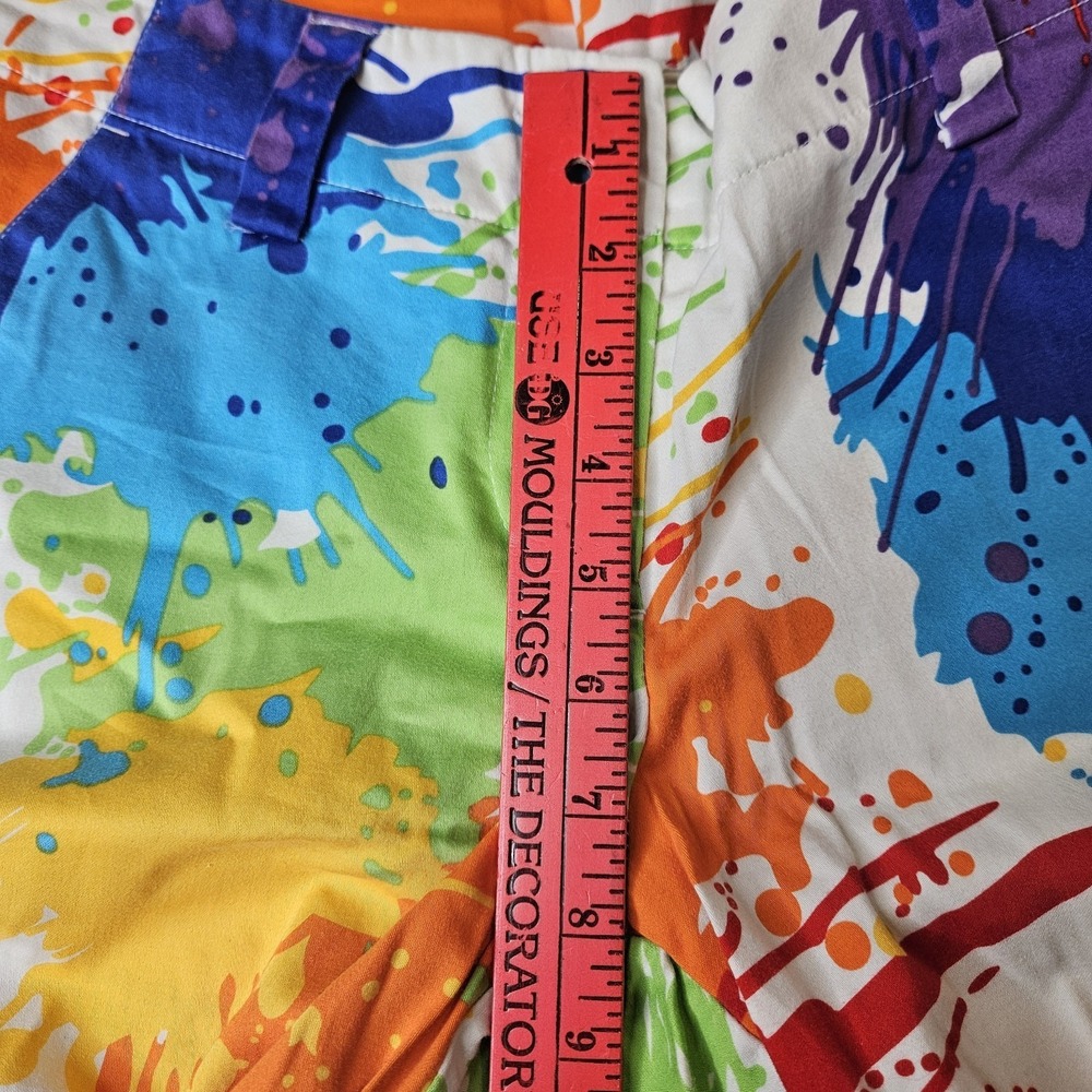 Loudmouth Golf Womens Drop Cloth Bermuda Shorts Size 4 Paint Splatter 9" Inseam - Picture 6 of 8
